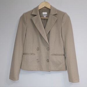 Cropped Double Breasted Jersey Blazer, XS